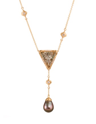 triangle crush green sunstone Y necklace.jpg